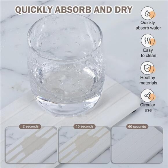 Fast Drying Stone Sink Tray Water Absorbing Vanity Tray for Bathroom Kitchen - Picture 2 of 7